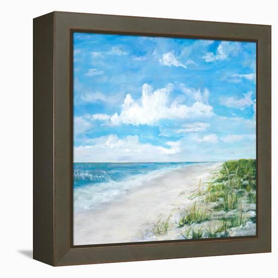 Day At The Beach Square-Julie DeRice-Framed Stretched Canvas