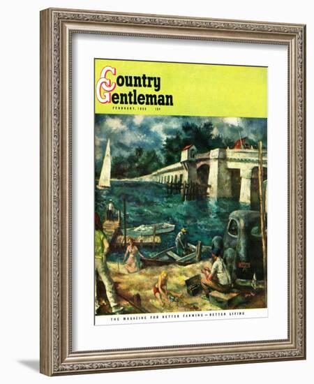 "Day at the Shore," Country Gentleman Cover, February 1, 1950-Ben Stahl-Framed Giclee Print