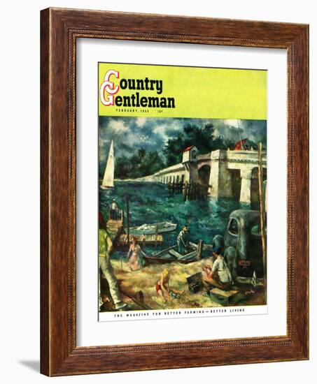 "Day at the Shore," Country Gentleman Cover, February 1, 1950-Ben Stahl-Framed Giclee Print