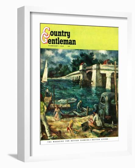 "Day at the Shore," Country Gentleman Cover, February 1, 1950-Ben Stahl-Framed Giclee Print