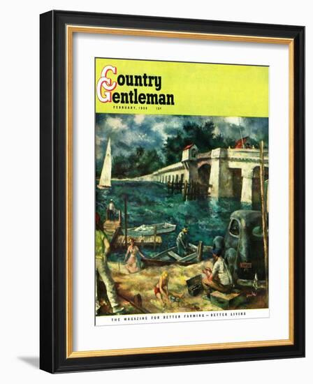 "Day at the Shore," Country Gentleman Cover, February 1, 1950-Ben Stahl-Framed Giclee Print