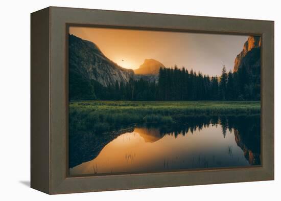 Day Burst Reflection at Half Dome, Yosemite National Park-Vincent James-Framed Premier Image Canvas
