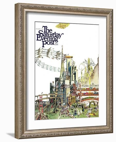 "Day Everything Stops," Saturday Evening Post Cover, December 14, 1968-Gene Holtan-Framed Giclee Print
