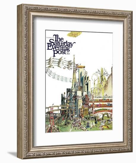 "Day Everything Stops," Saturday Evening Post Cover, December 14, 1968-Gene Holtan-Framed Giclee Print