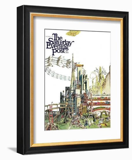 "Day Everything Stops," Saturday Evening Post Cover, December 14, 1968-Gene Holtan-Framed Giclee Print