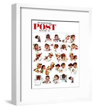 "Day in the Life of a Boy" Saturday Evening Post Cover, May 24,1952-Norman Rockwell-Framed Giclee Print