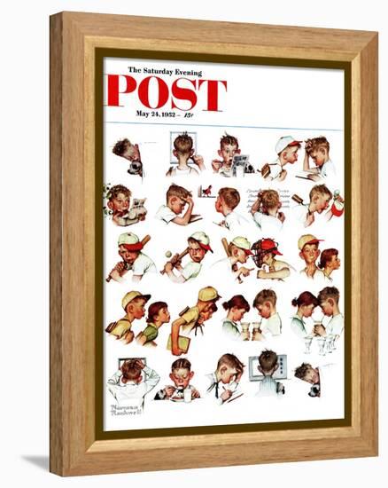 "Day in the Life of a Boy" Saturday Evening Post Cover, May 24,1952-Norman Rockwell-Framed Premier Image Canvas
