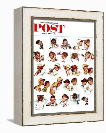 "Day in the Life of a Boy" Saturday Evening Post Cover, May 24,1952-Norman Rockwell-Framed Premier Image Canvas