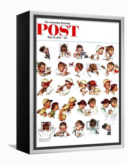 "Day in the Life of a Boy" Saturday Evening Post Cover, May 24,1952-Norman Rockwell-Framed Premier Image Canvas