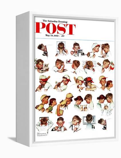 "Day in the Life of a Boy" Saturday Evening Post Cover, May 24,1952-Norman Rockwell-Framed Premier Image Canvas