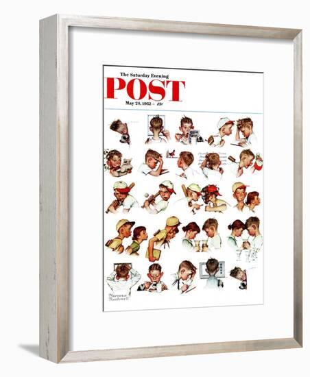 "Day in the Life of a Boy" Saturday Evening Post Cover, May 24,1952-Norman Rockwell-Framed Giclee Print