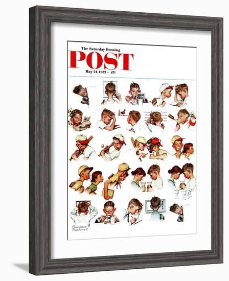 "Day in the Life of a Boy" Saturday Evening Post Cover, May 24,1952-Norman Rockwell-Framed Giclee Print