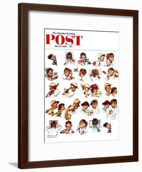 "Day in the Life of a Boy" Saturday Evening Post Cover, May 24,1952-Norman Rockwell-Framed Giclee Print