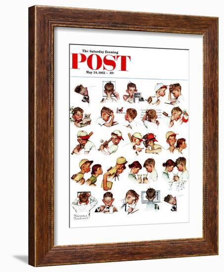 "Day in the Life of a Boy" Saturday Evening Post Cover, May 24,1952-Norman Rockwell-Framed Giclee Print