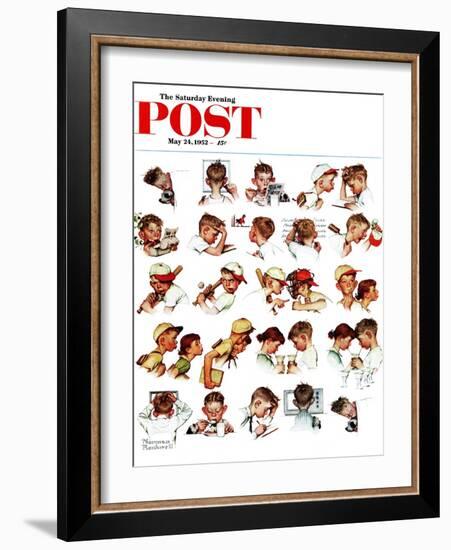 "Day in the Life of a Boy" Saturday Evening Post Cover, May 24,1952-Norman Rockwell-Framed Giclee Print