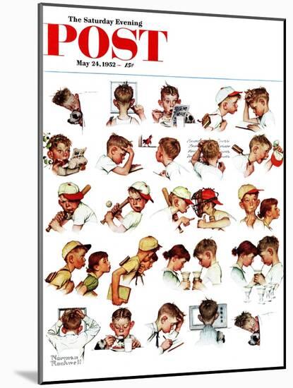 "Day in the Life of a Boy" Saturday Evening Post Cover, May 24,1952-Norman Rockwell-Mounted Giclee Print