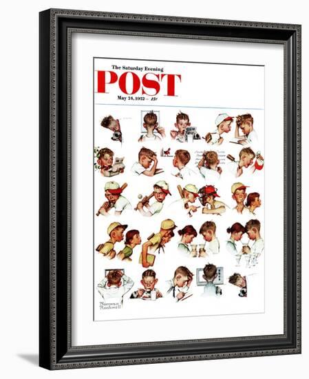 "Day in the Life of a Boy" Saturday Evening Post Cover, May 24,1952-Norman Rockwell-Framed Giclee Print