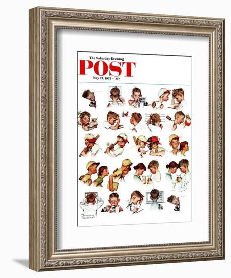 "Day in the Life of a Boy" Saturday Evening Post Cover, May 24,1952-Norman Rockwell-Framed Giclee Print