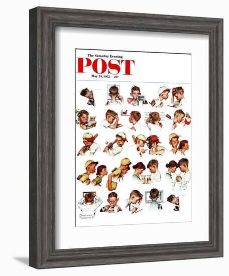 "Day in the Life of a Boy" Saturday Evening Post Cover, May 24,1952-Norman Rockwell-Framed Giclee Print