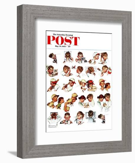 "Day in the Life of a Boy" Saturday Evening Post Cover, May 24,1952-Norman Rockwell-Framed Giclee Print