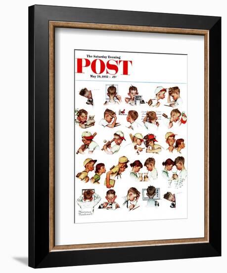 "Day in the Life of a Boy" Saturday Evening Post Cover, May 24,1952-Norman Rockwell-Framed Giclee Print