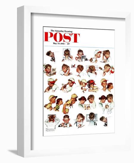 "Day in the Life of a Boy" Saturday Evening Post Cover, May 24,1952-Norman Rockwell-Framed Giclee Print