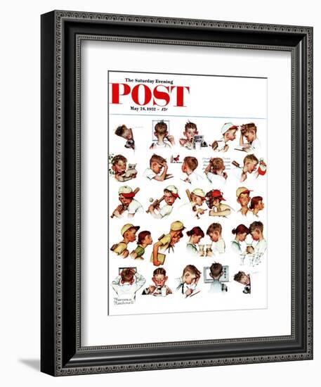 "Day in the Life of a Boy" Saturday Evening Post Cover, May 24,1952-Norman Rockwell-Framed Giclee Print