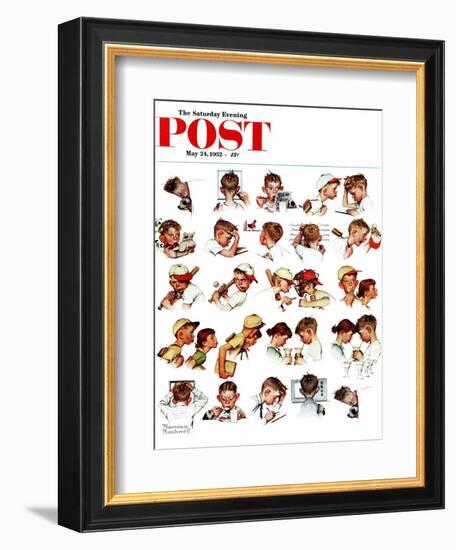 "Day in the Life of a Boy" Saturday Evening Post Cover, May 24,1952-Norman Rockwell-Framed Giclee Print