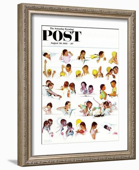 "Day in the Life of a Girl" Saturday Evening Post Cover, August 30,1952-Norman Rockwell-Framed Premium Giclee Print