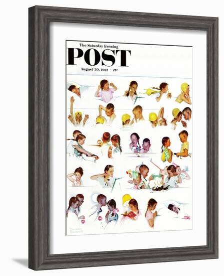 "Day in the Life of a Girl" Saturday Evening Post Cover, August 30,1952-Norman Rockwell-Framed Premium Giclee Print