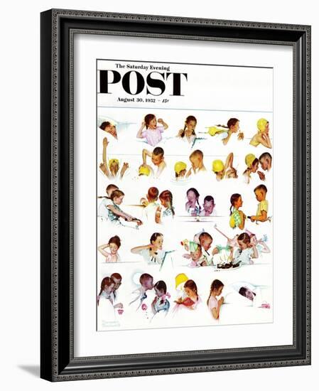 "Day in the Life of a Girl" Saturday Evening Post Cover, August 30,1952-Norman Rockwell-Framed Premium Giclee Print