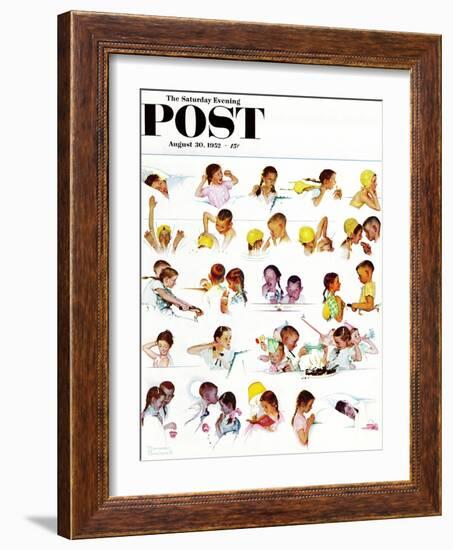 "Day in the Life of a Girl" Saturday Evening Post Cover, August 30,1952-Norman Rockwell-Framed Giclee Print