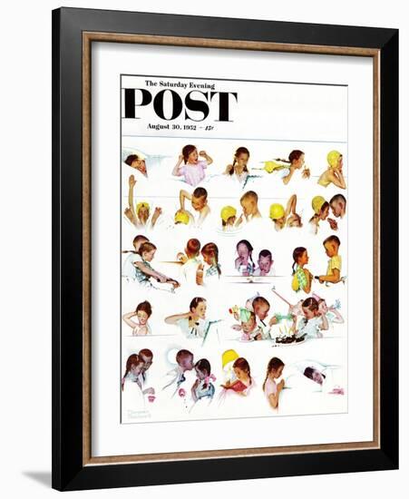 "Day in the Life of a Girl" Saturday Evening Post Cover, August 30,1952-Norman Rockwell-Framed Giclee Print