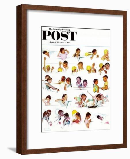 "Day in the Life of a Girl" Saturday Evening Post Cover, August 30,1952-Norman Rockwell-Framed Giclee Print