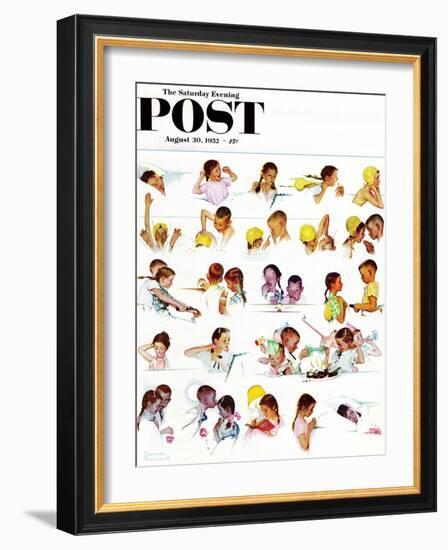 "Day in the Life of a Girl" Saturday Evening Post Cover, August 30,1952-Norman Rockwell-Framed Giclee Print