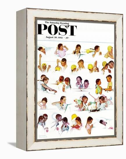 "Day in the Life of a Girl" Saturday Evening Post Cover, August 30,1952-Norman Rockwell-Framed Premier Image Canvas