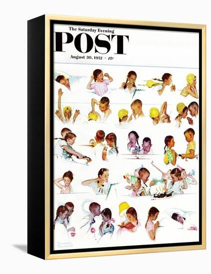 "Day in the Life of a Girl" Saturday Evening Post Cover, August 30,1952-Norman Rockwell-Framed Premier Image Canvas