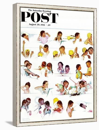 "Day in the Life of a Girl" Saturday Evening Post Cover, August 30,1952-Norman Rockwell-Framed Premier Image Canvas