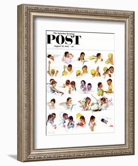 "Day in the Life of a Girl" Saturday Evening Post Cover, August 30,1952-Norman Rockwell-Framed Giclee Print