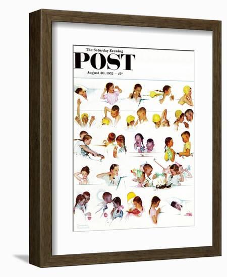 "Day in the Life of a Girl" Saturday Evening Post Cover, August 30,1952-Norman Rockwell-Framed Giclee Print