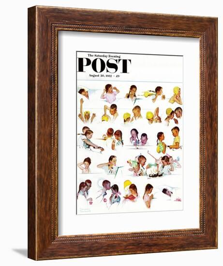 "Day in the Life of a Girl" Saturday Evening Post Cover, August 30,1952-Norman Rockwell-Framed Giclee Print