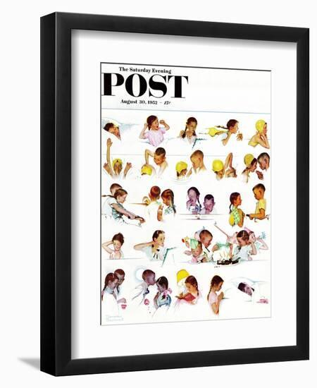 "Day in the Life of a Girl" Saturday Evening Post Cover, August 30,1952-Norman Rockwell-Framed Giclee Print