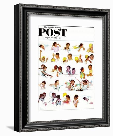 "Day in the Life of a Girl" Saturday Evening Post Cover, August 30,1952-Norman Rockwell-Framed Giclee Print