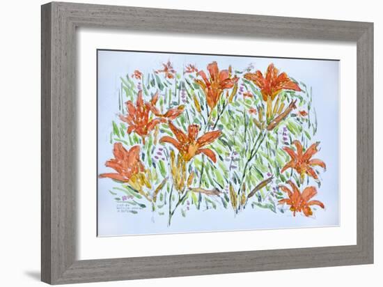 Day Lilies, 2012, (Watercolor)-Anthony Butera-Framed Giclee Print