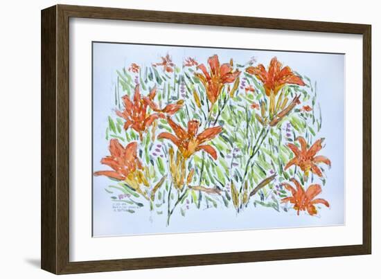 Day Lilies, 2012, (Watercolor)-Anthony Butera-Framed Giclee Print