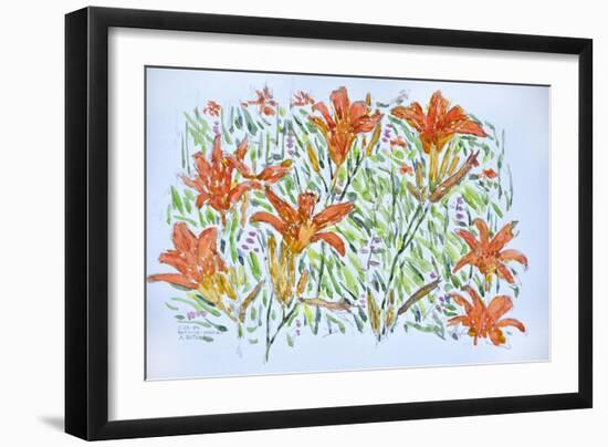 Day Lilies, 2012, (Watercolor)-Anthony Butera-Framed Giclee Print