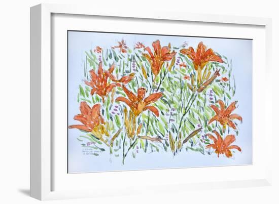 Day Lilies, 2012, (Watercolor)-Anthony Butera-Framed Giclee Print