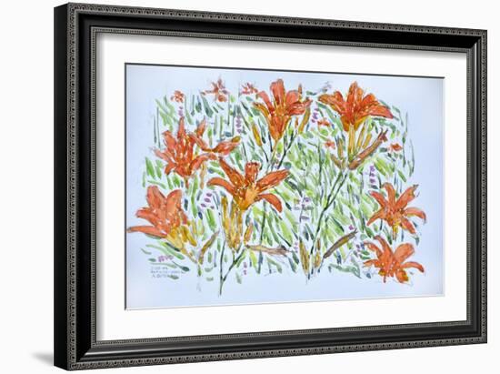 Day Lilies, 2012, (Watercolor)-Anthony Butera-Framed Giclee Print