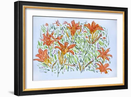 Day Lilies, 2012, (Watercolor)-Anthony Butera-Framed Giclee Print
