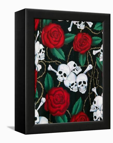 Day of Dead Fabric, Olvera Street Market, El Pueblo de Los Angeles, Los Angeles, California, USA-Walter Bibikow-Framed Premier Image Canvas